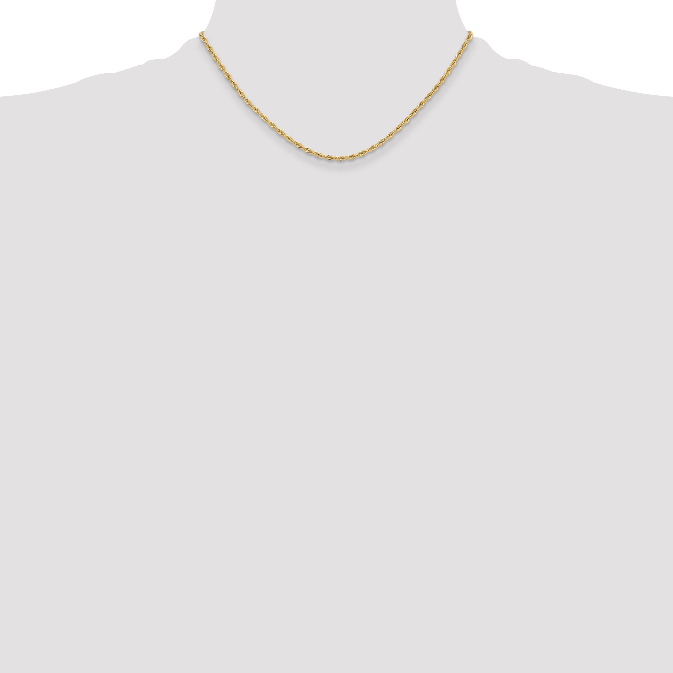 10k 2.5mm Semi-Solid Rope Chain