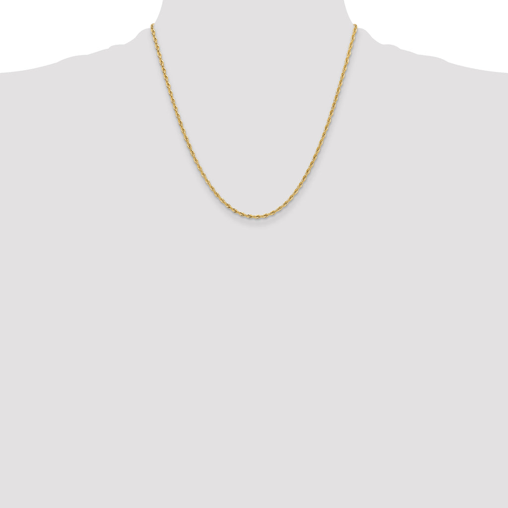 10k 2.5mm Semi-Solid Rope Chain