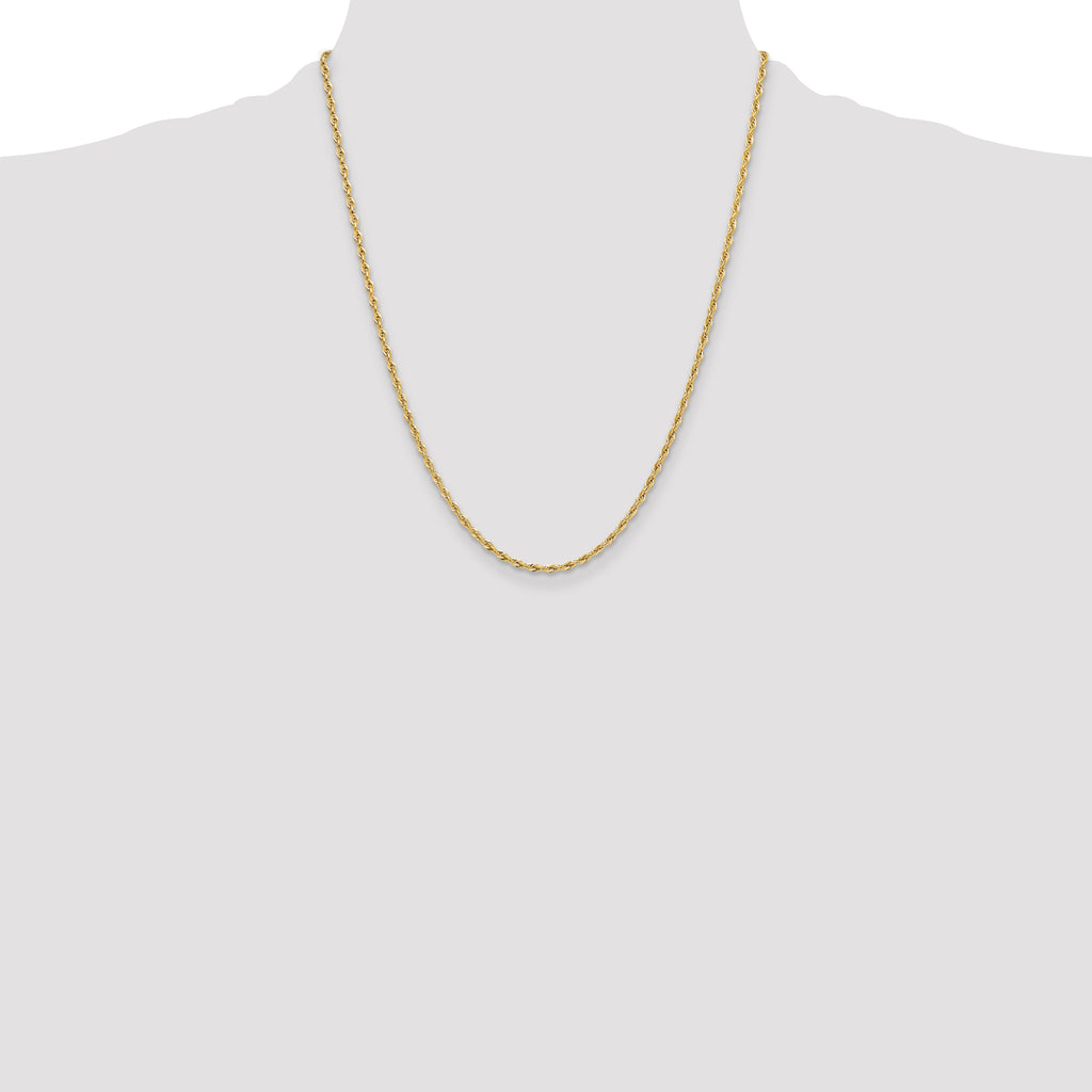 10k 2.5mm Semi-Solid Rope Chain
