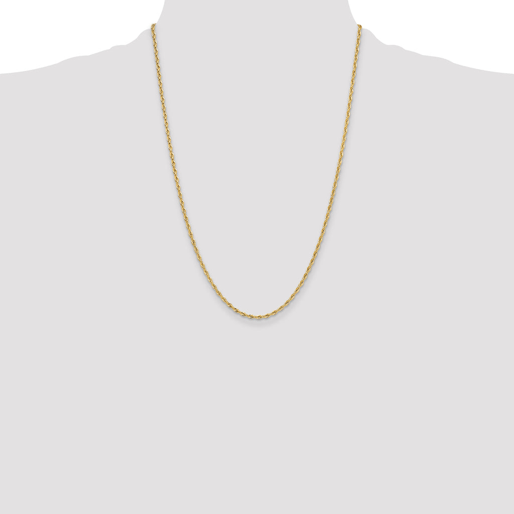 10k 2.5mm Semi-Solid Rope Chain
