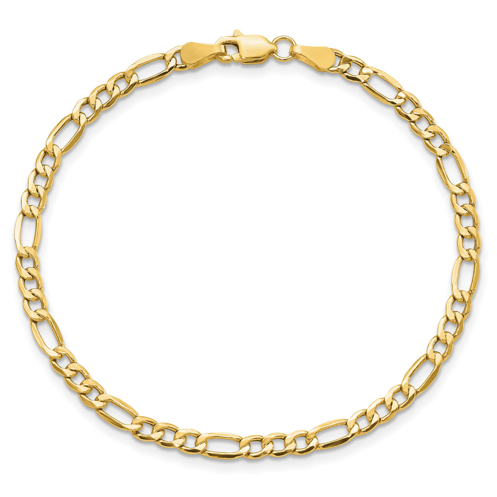 10K Yellow Gold Figaro Chain Necklace 3.5mm
