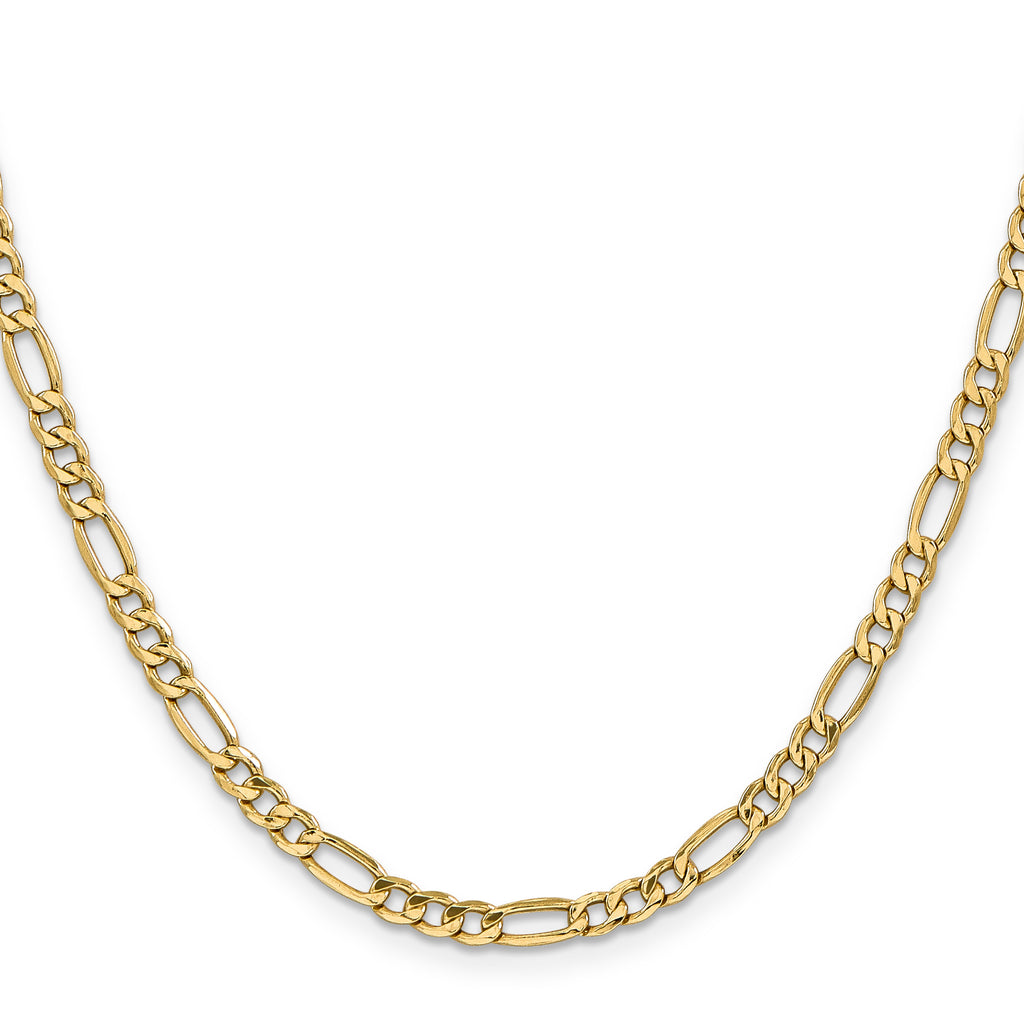 10k 4.4mm Semi-Solid Figaro Chain
