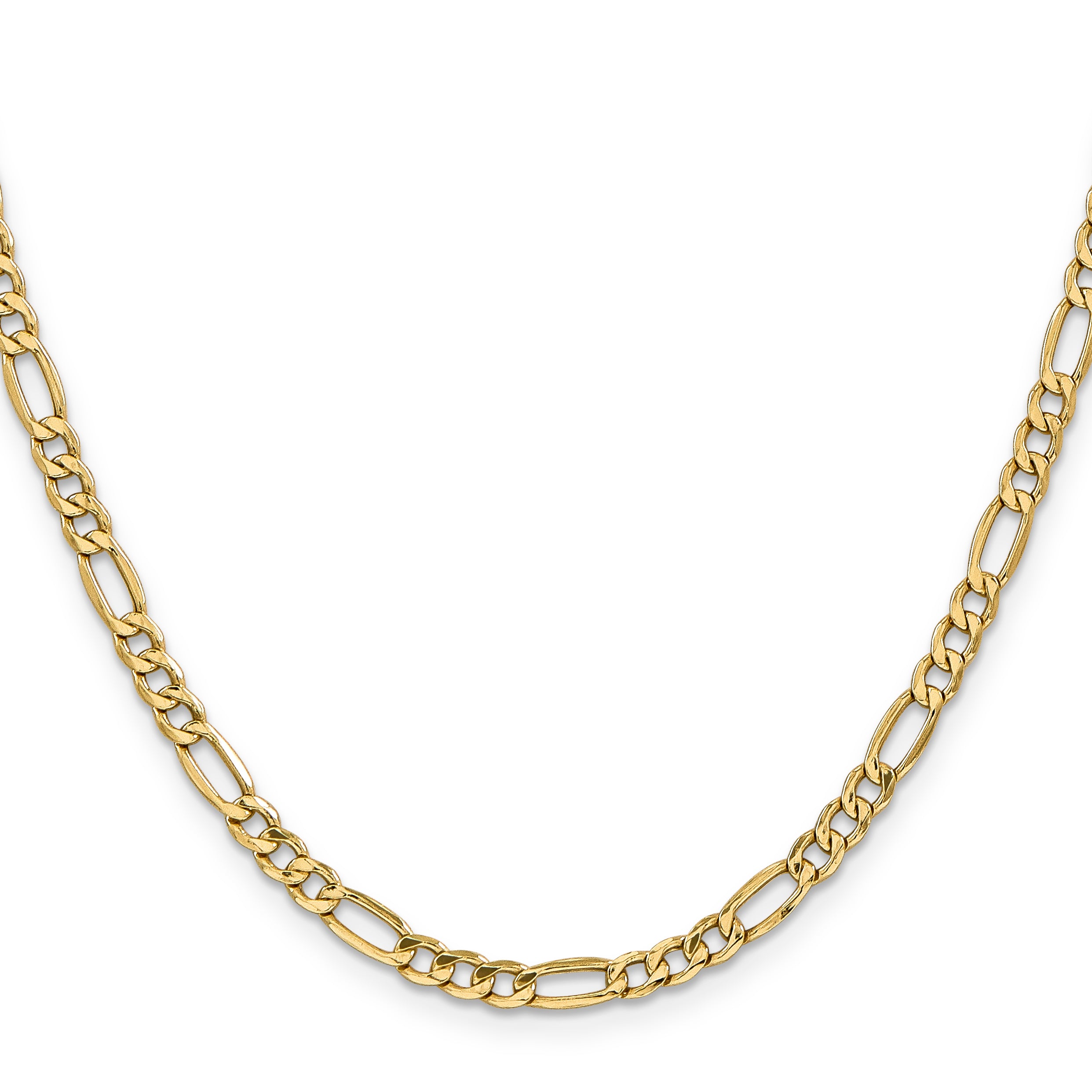 10k 4.4mm Semi-Solid Figaro Chain