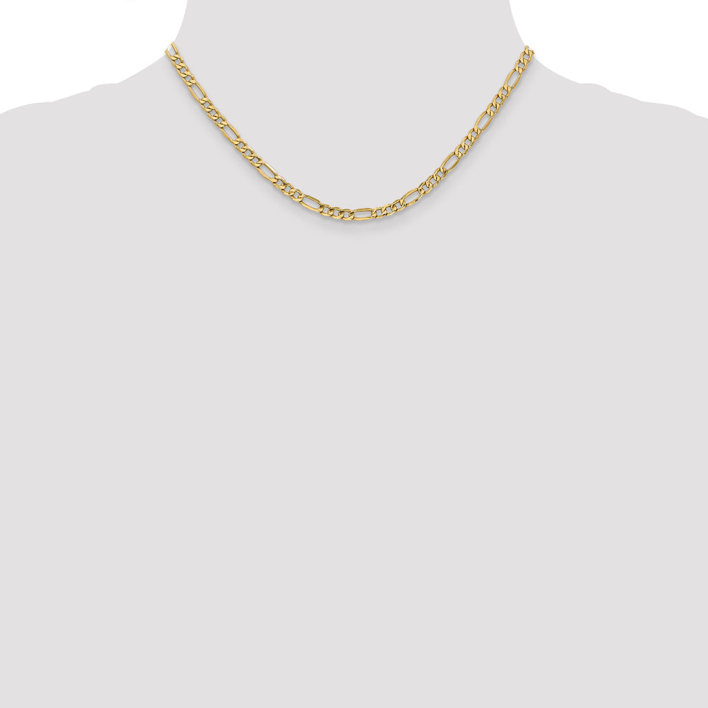10k 4.2mm Semi-Solid Figaro Chain