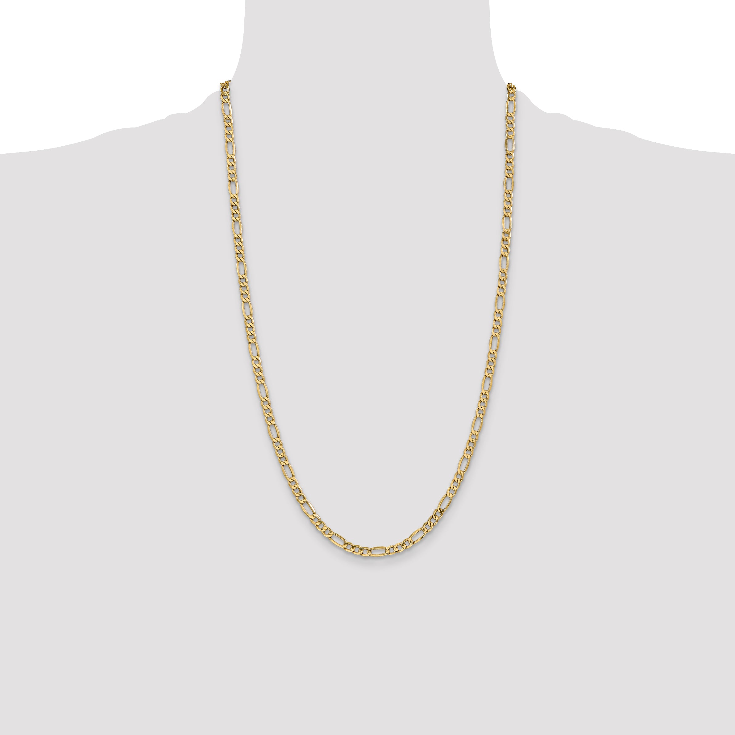 10k 4.4mm Semi-Solid Figaro Chain