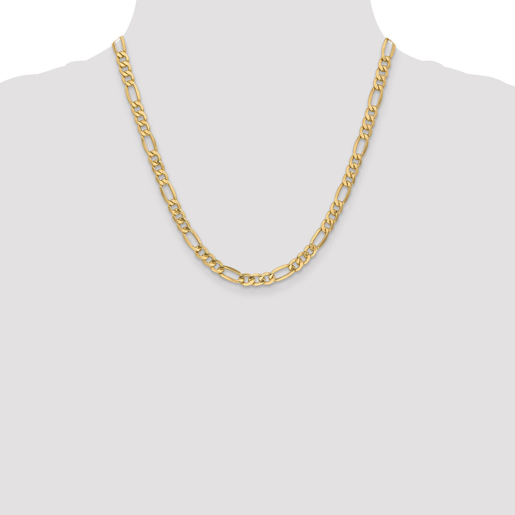 10k 6.25mm Semi-Solid Figaro Chain