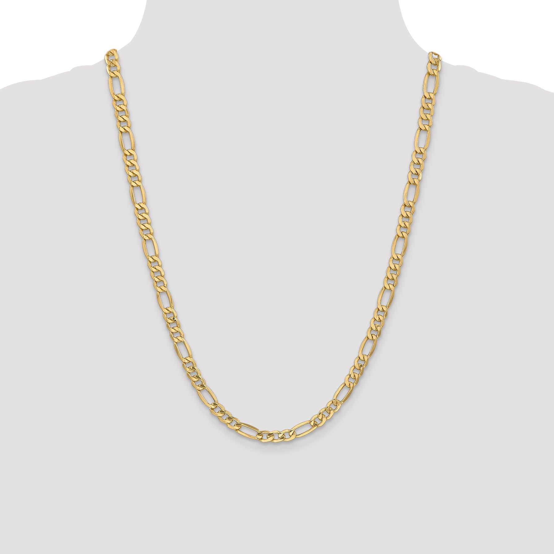 10k 6.25mm Semi-Solid Figaro Chain