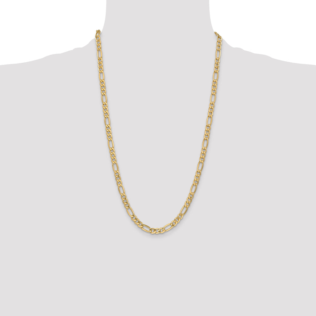10k 6.25mm Semi-Solid Figaro Chain