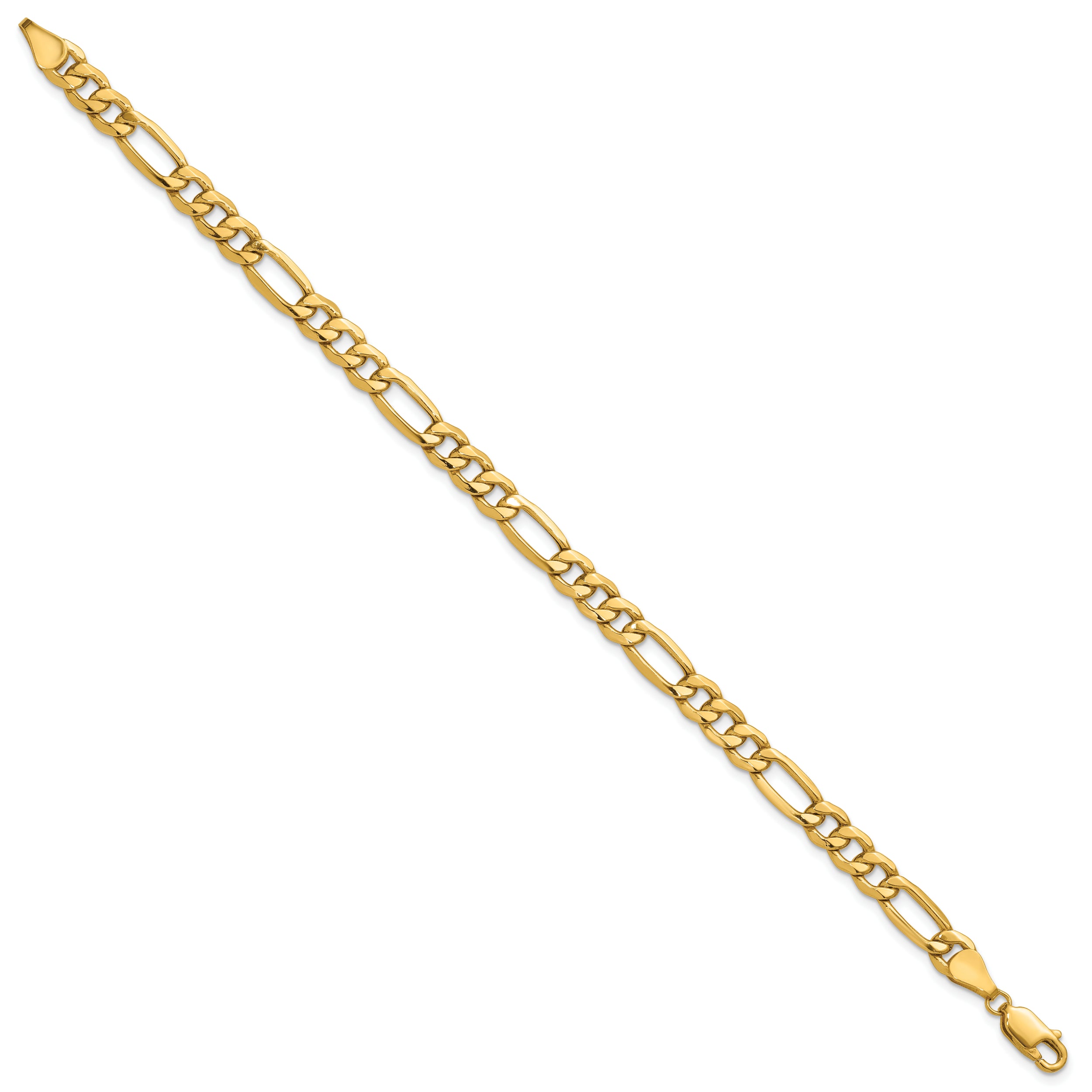 10k 6.25mm Semi-Solid Figaro Chain