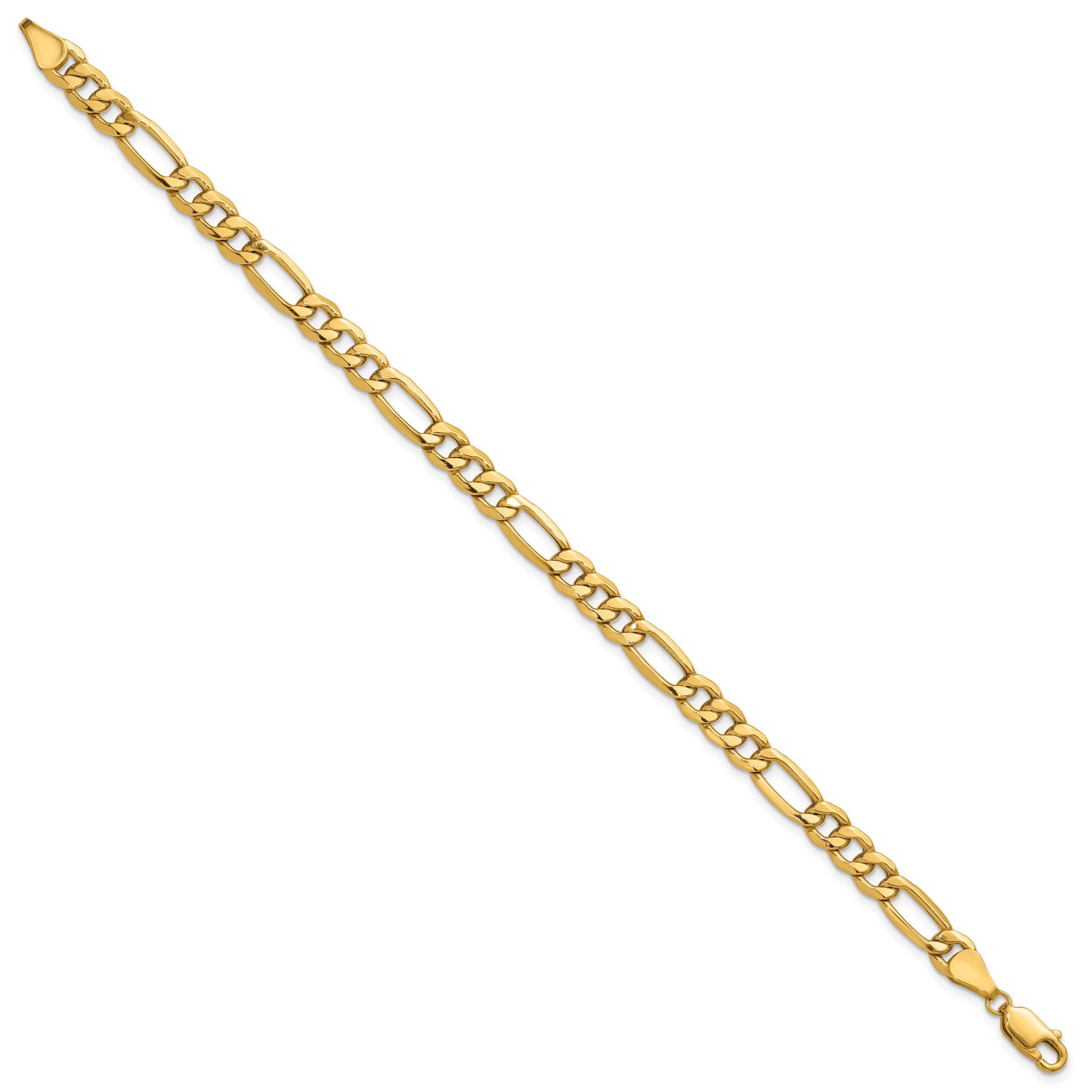 10k 6.25mm Semi-Solid Figaro Chain