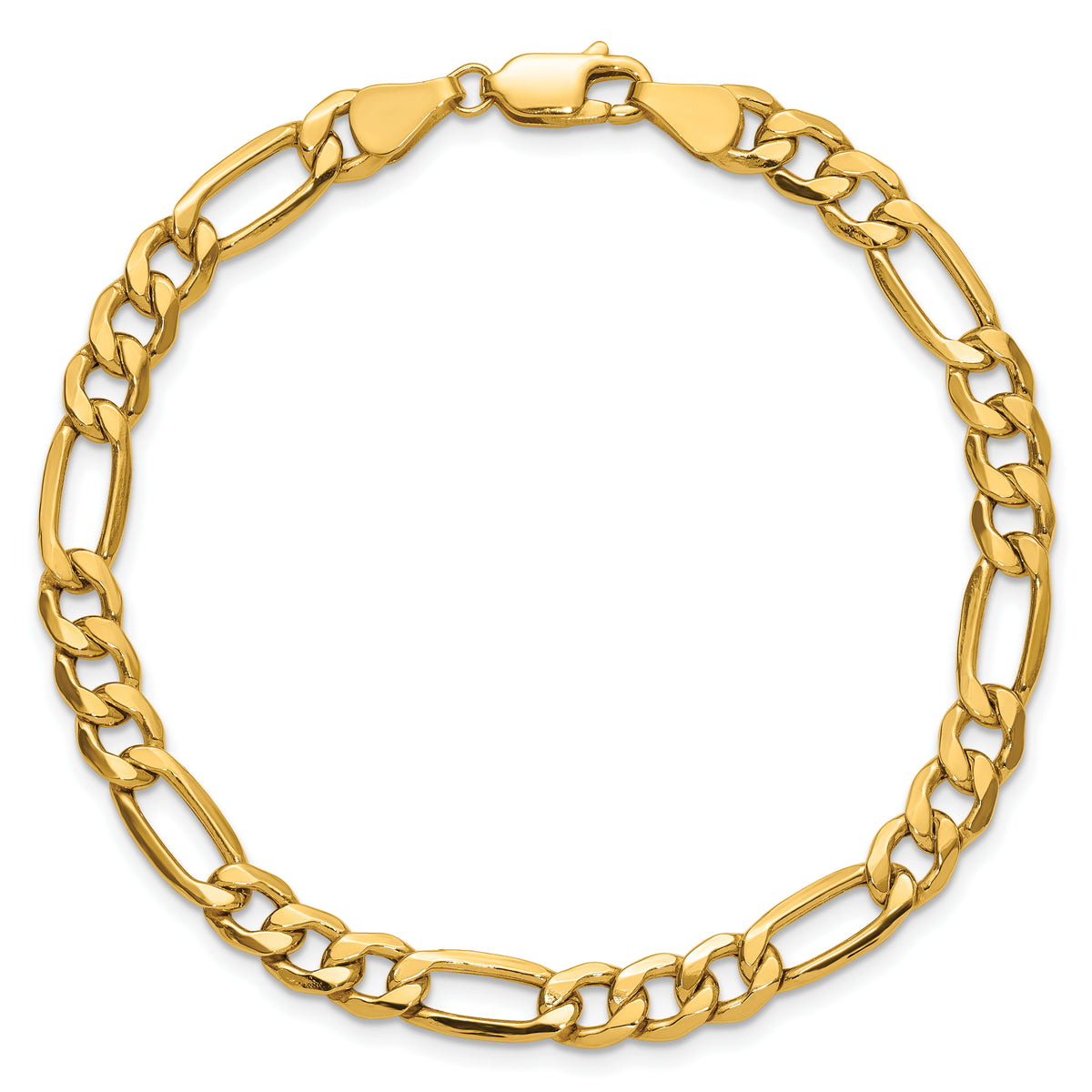 10k 6.25mm Semi-Solid Figaro Chain