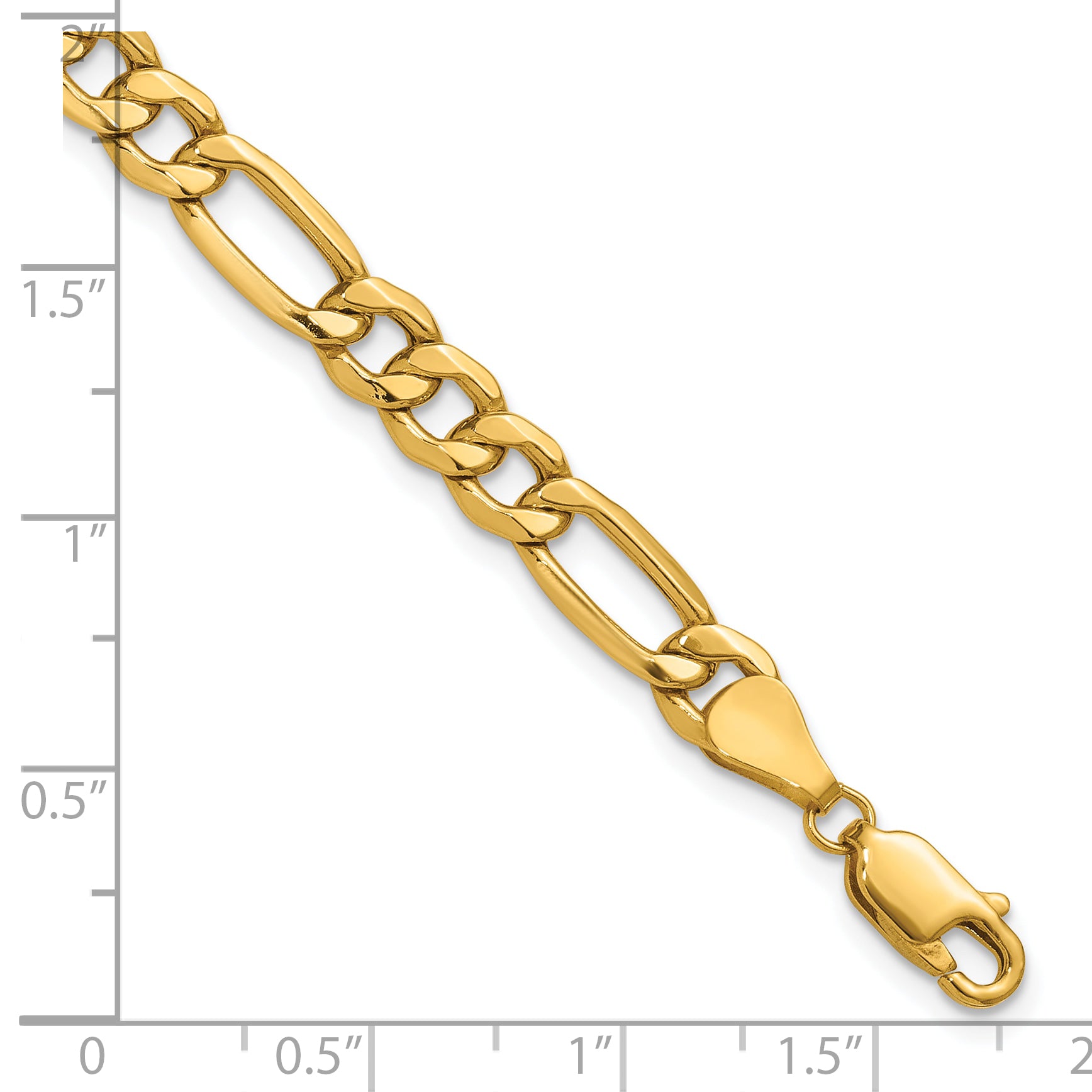 10k 6.25mm Semi-Solid Figaro Chain