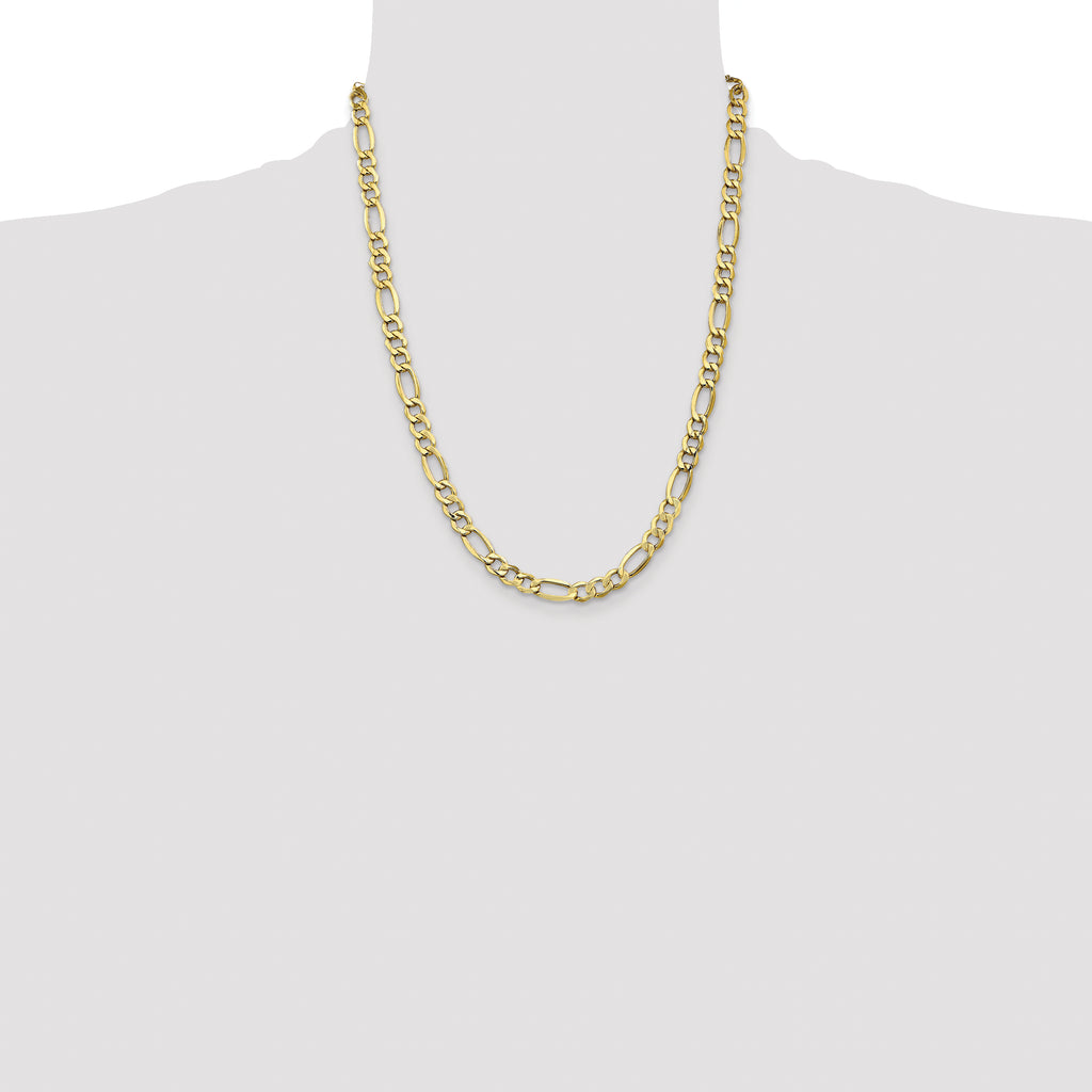 10k 7.3mm Semi-Solid Figaro Chain