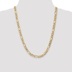 10k 7.3mm Semi-Solid Figaro Chain