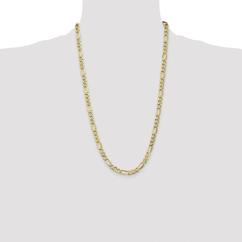 10k 7.3mm Semi-Solid Figaro Chain