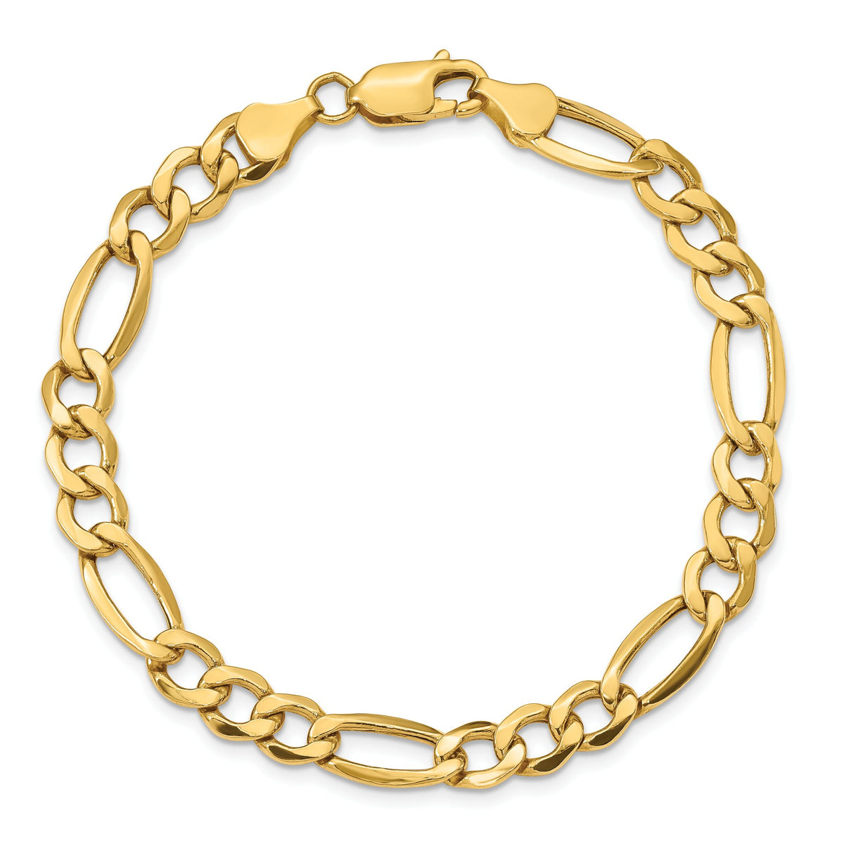 Figaro Chain Bracelet in 10K Yellow Gold, 7.3mm - Sophia Jewelers