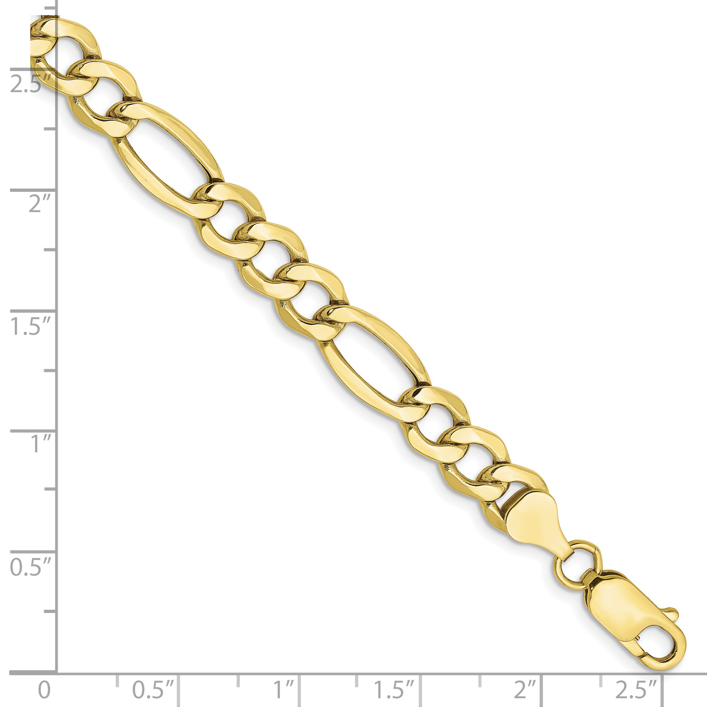 Figaro Chain Bracelet in 10K Yellow Gold, 7.3mm Secondary image