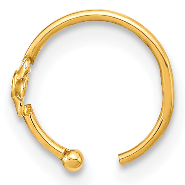 10K 18 Gauge Hoop with CZ Nose Ring Body Jewelry Secondary image