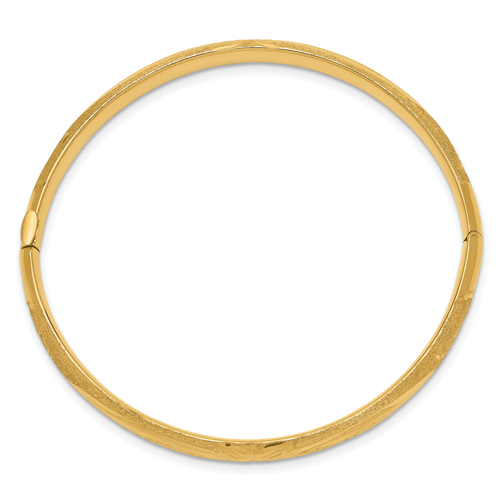 10k 5mm Florentine Hinged Baby Bangle Bracelet