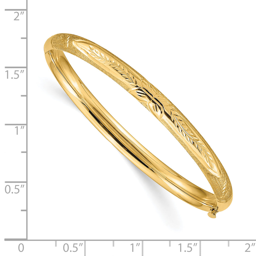 10k 5mm Florentine Hinged Baby Bangle Bracelet