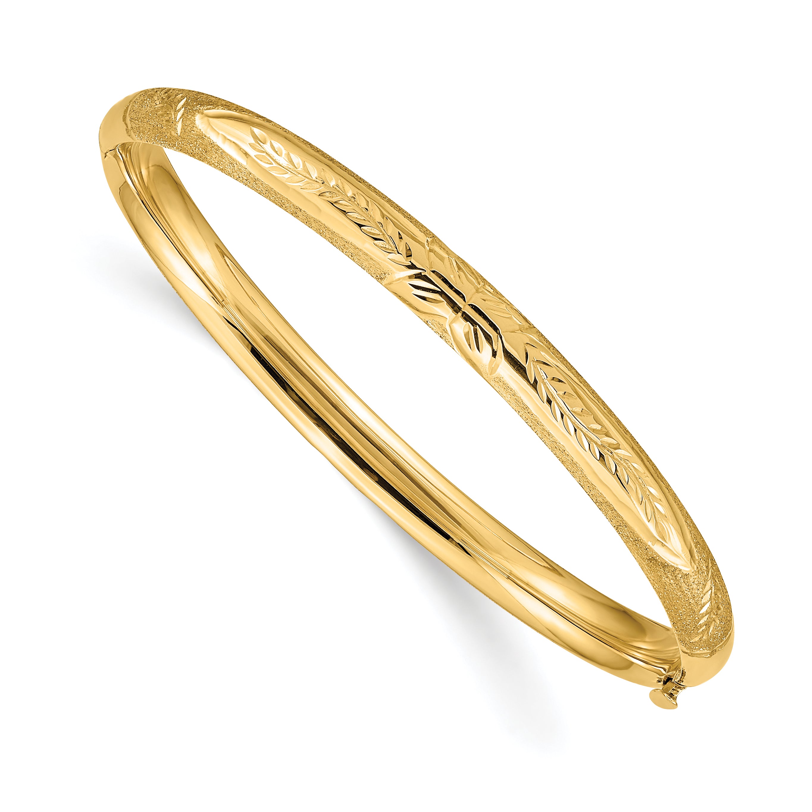 10k Florentine Hinged Baby Bangle Secondary image