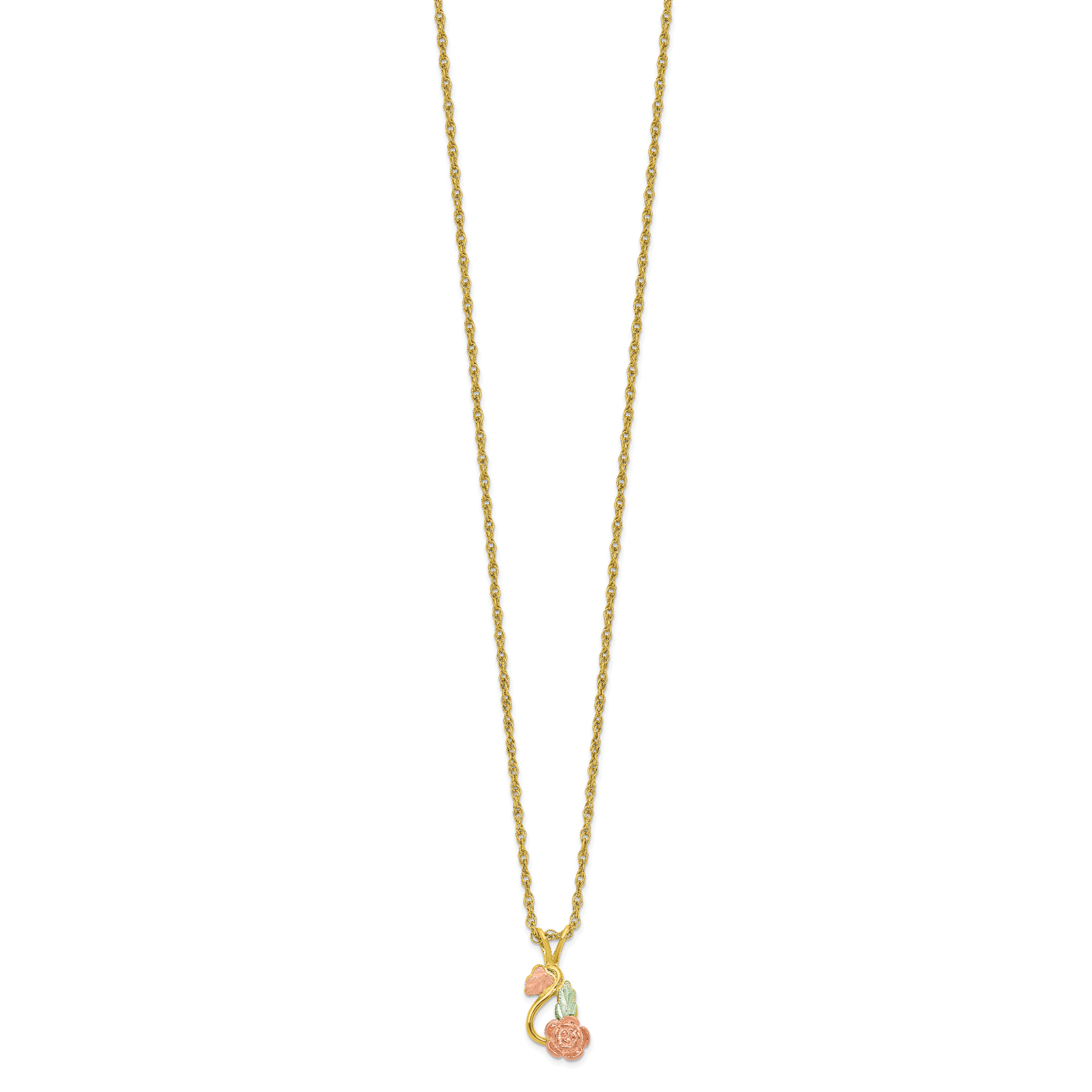 10K Tri-color w/14K Gold-filled Chain Black Hills Gold Necklace Secondary image