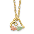 10K Tri-color w/12K Accents Diamond Black Hills Gold Necklace