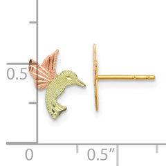 10k w/12K Posts Black Hills Gold Hummingbird Post Earrings