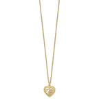 Black Hills Flower Heart Necklace in 10K Tri-Color Gold, Diamond-Cut - Sophia Jewelers