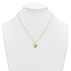 Black Hills Flower Heart Necklace in 10K Tri-Color Gold, Diamond-Cut - Sophia Jewelers