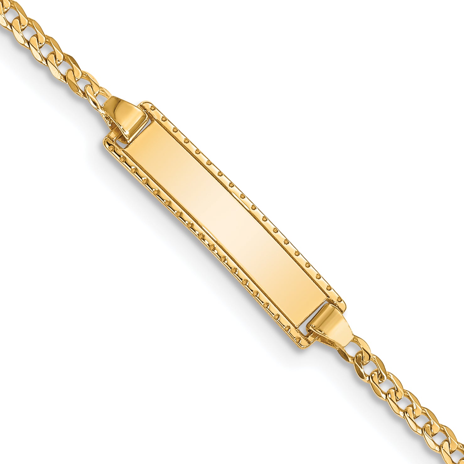 10k Flat Curb Link ID Bracelet Main image