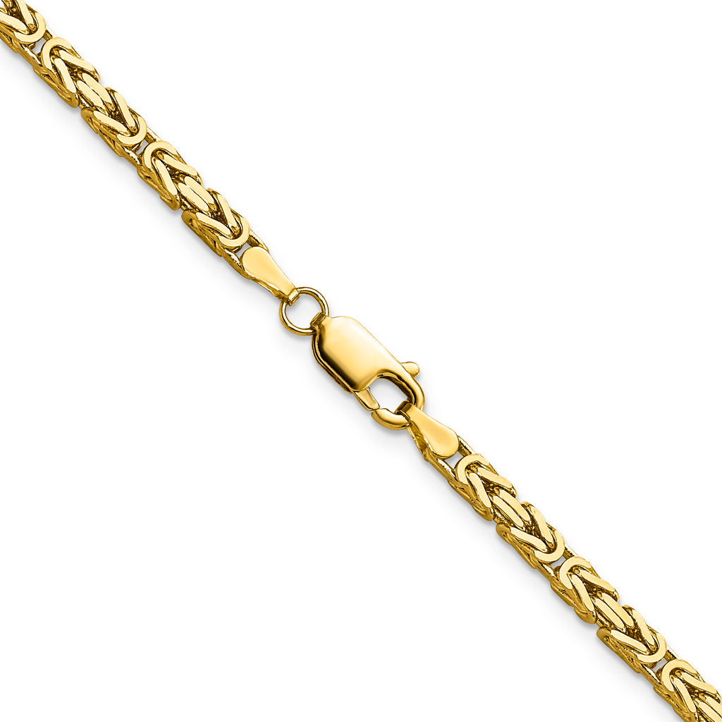 10K Yellow Gold 2.5mm Byzantine Chain - view 3