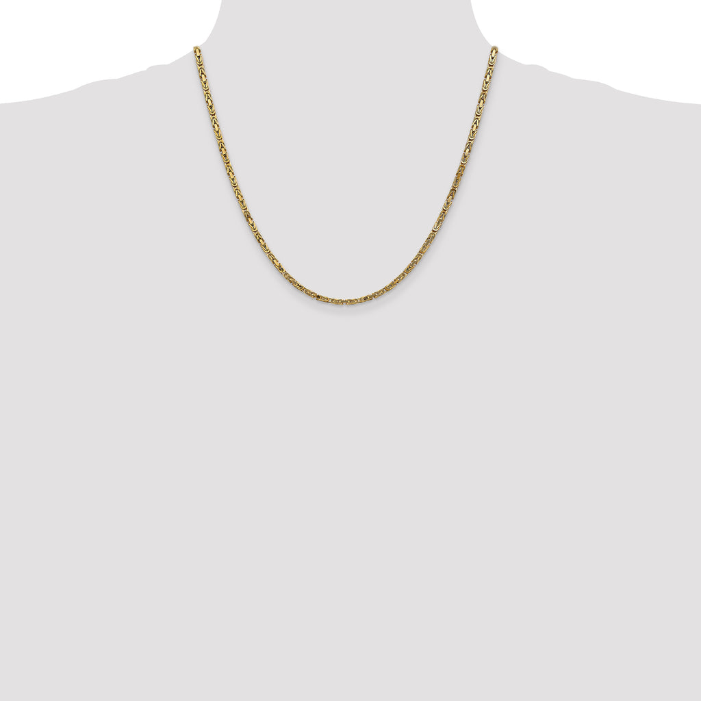10K Yellow Gold 2.5mm Byzantine Chain - view 4