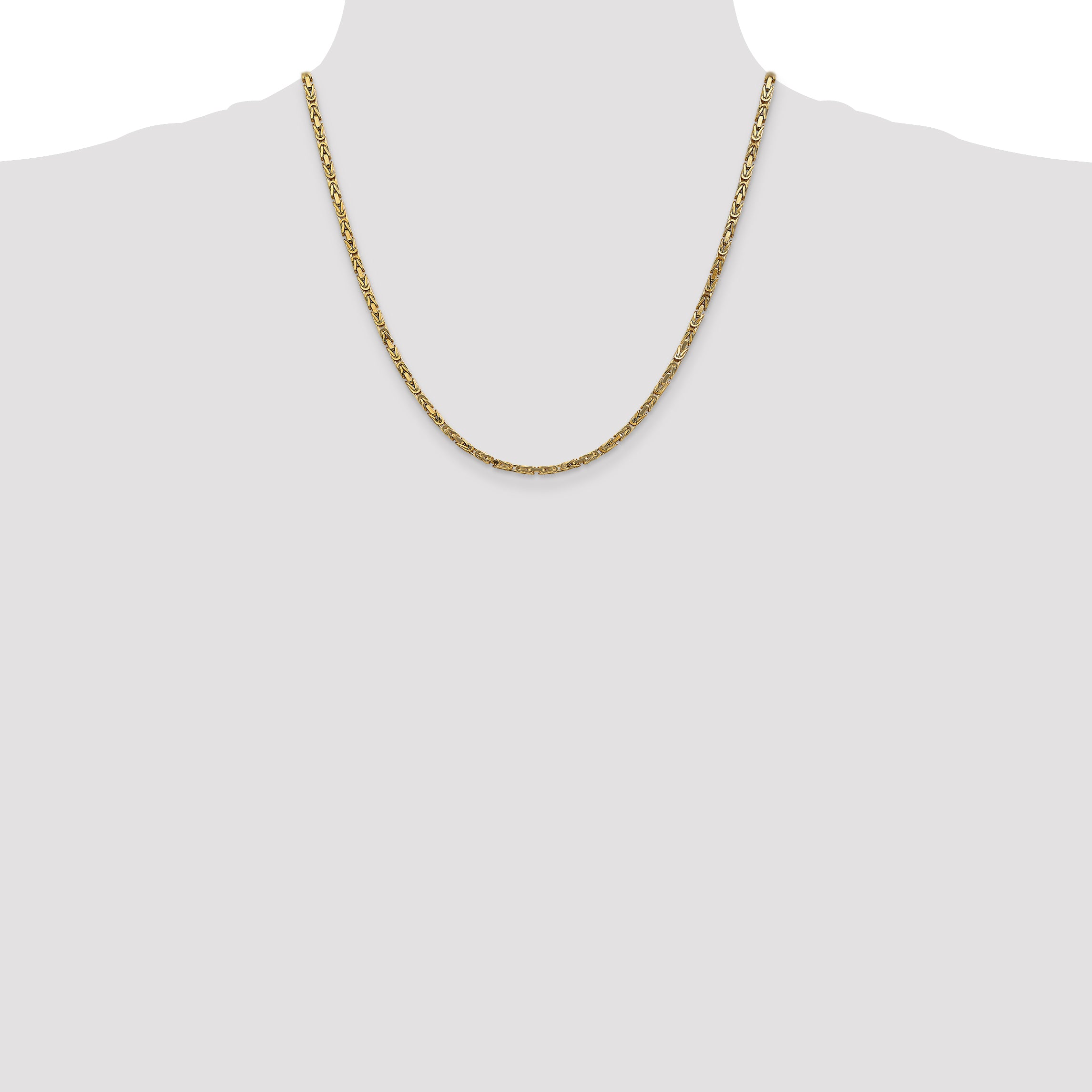 10K Yellow Gold 2.5mm Byzantine Chain - view 4