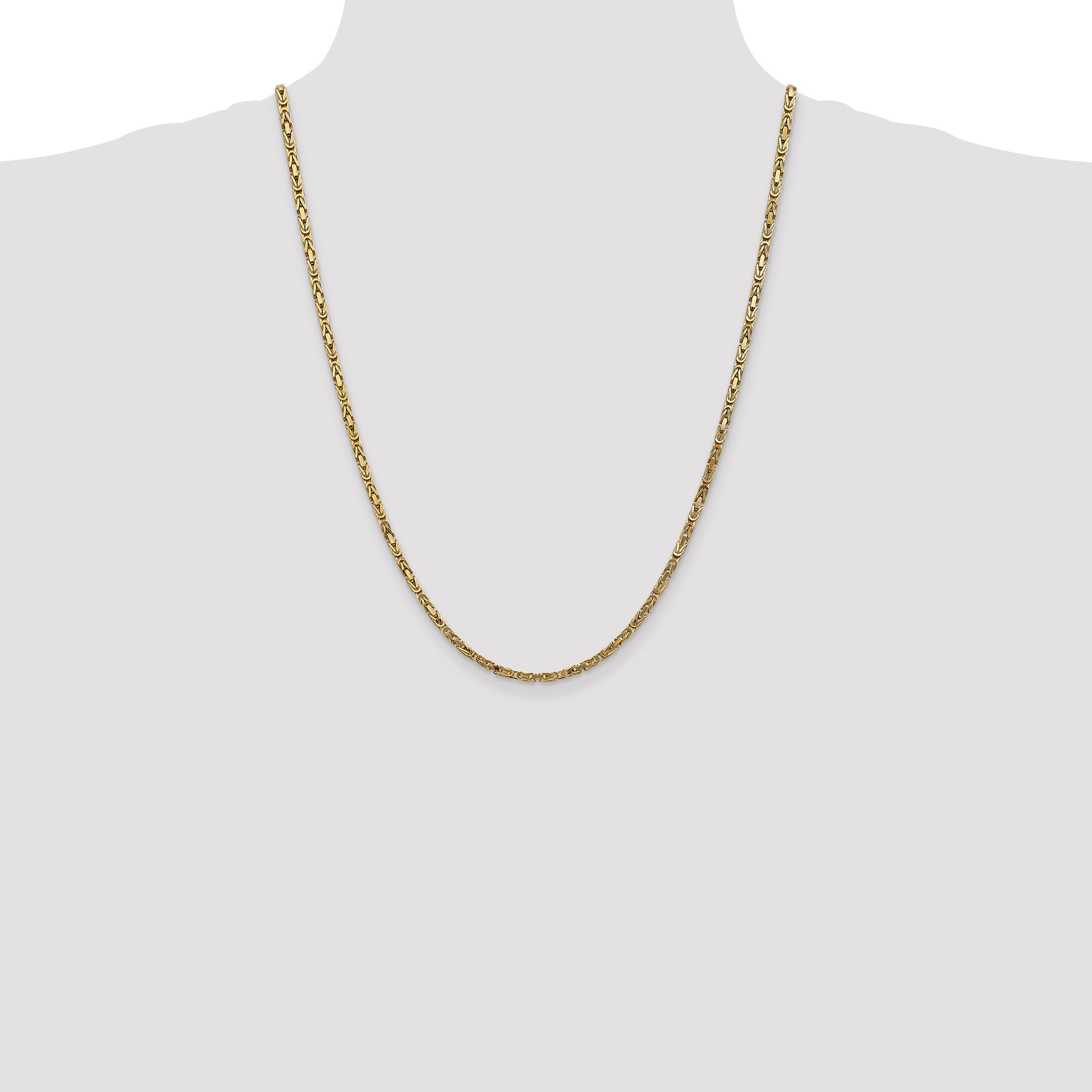 10K Yellow Gold 2.5mm Byzantine Chain - view 4
