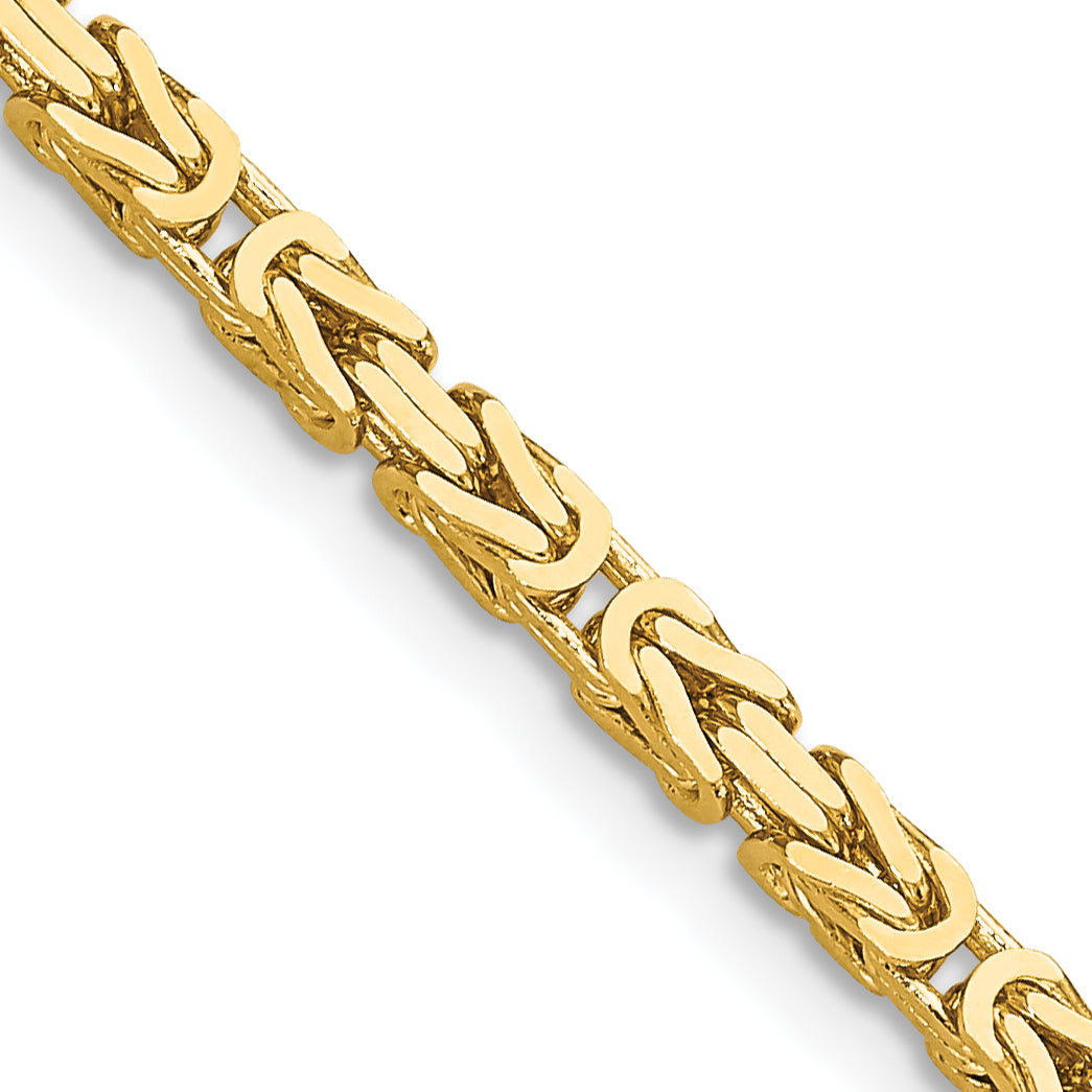 10K Yellow Gold 2.5mm Byzantine Chain - 24 in