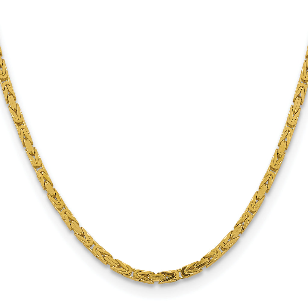 10K Yellow Gold 3.25mm Byzantine Chain - view 2