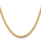 10K Yellow Gold 3.25mm Byzantine Chain - view 2