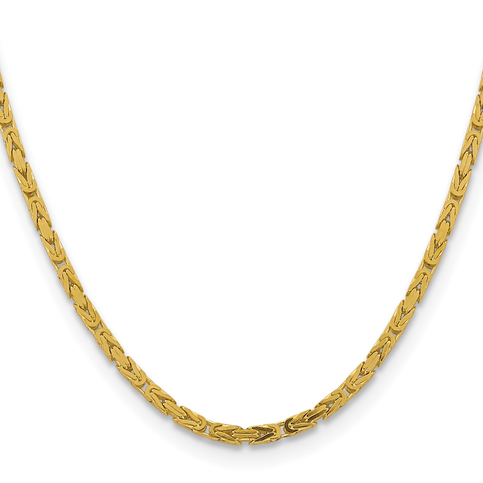 10K Yellow Gold 3.25mm Byzantine Chain - view 2
