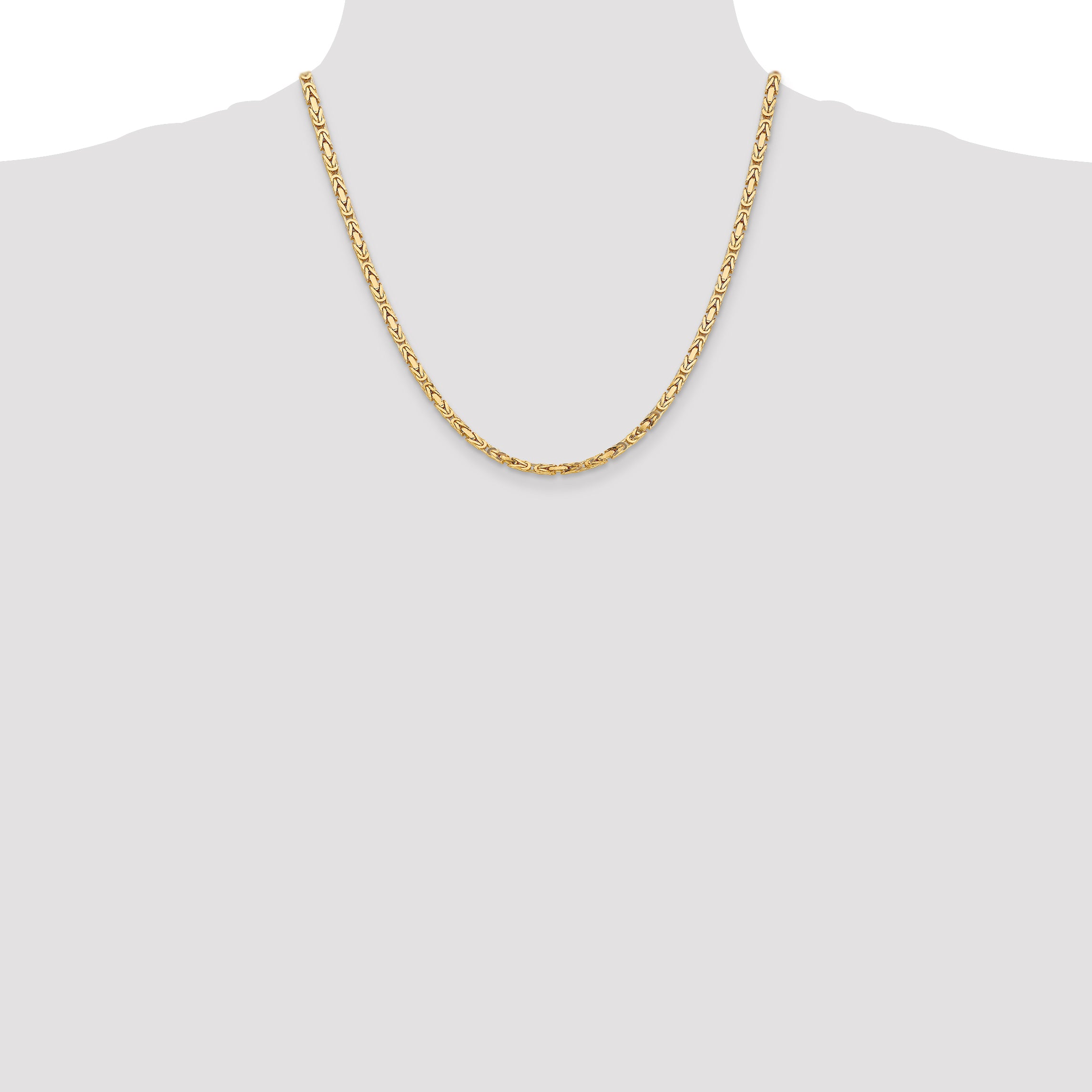 10K Yellow Gold 3.25mm Byzantine Chain - view 4