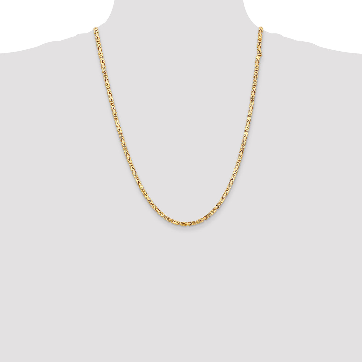 10K Yellow Gold 3.25mm Byzantine Chain Necklace - Sophia Jewelers