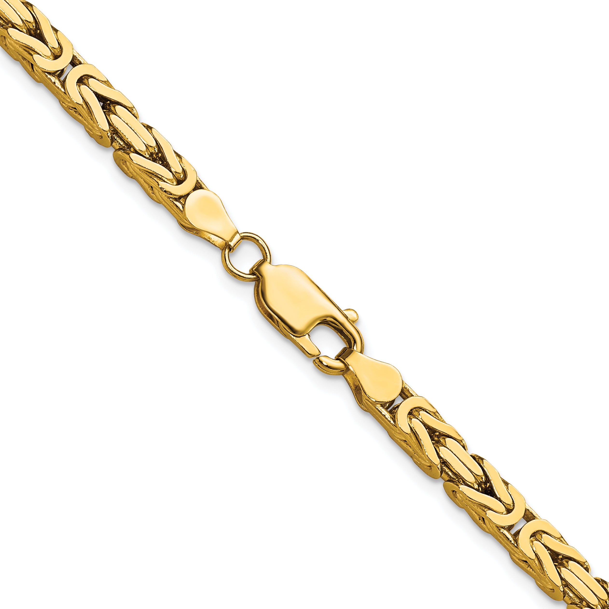 10K Yellow Gold 4.0mm Byzantine Chain Necklace Secondary image