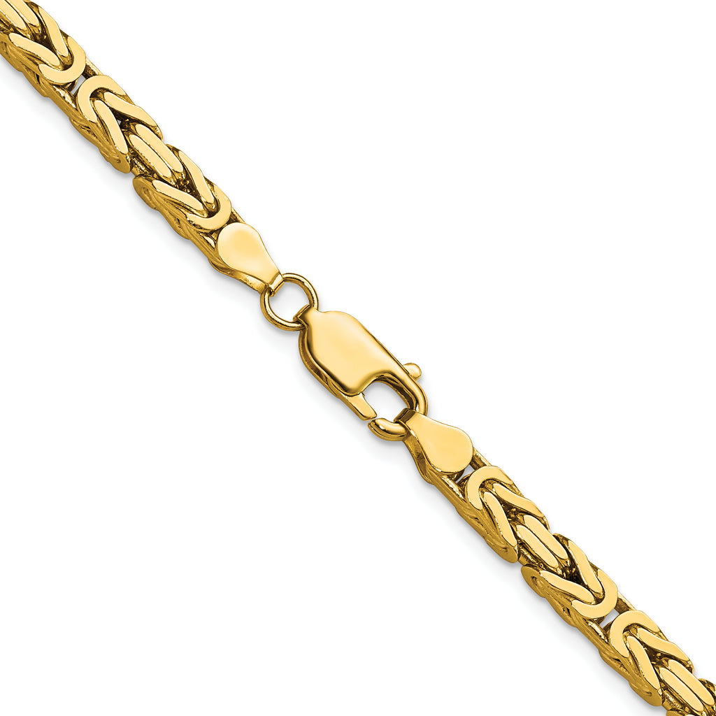 10K Yellow Gold 4.0mm Byzantine Chain - view 3