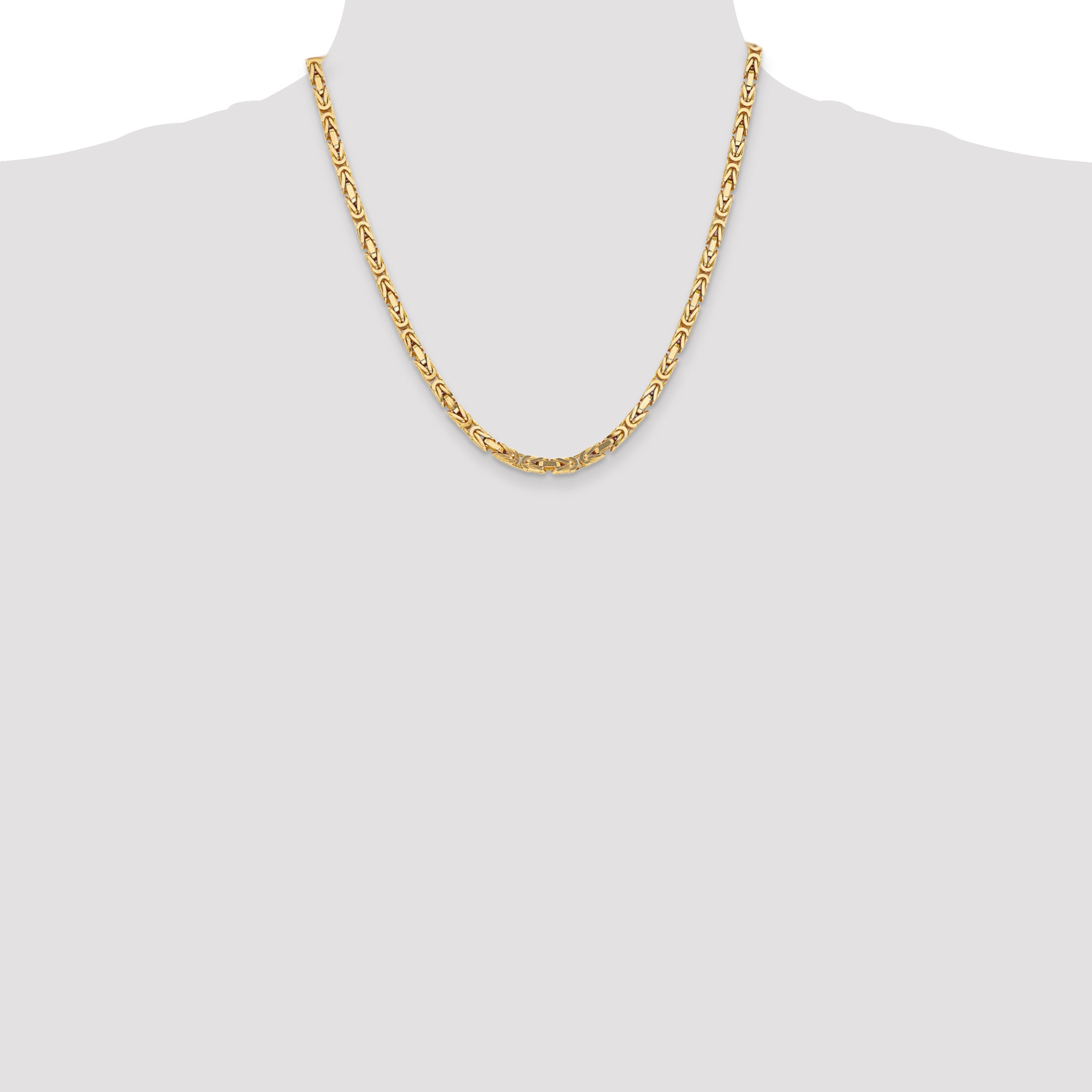 10K Yellow Gold 4.0mm Byzantine Chain - view 4
