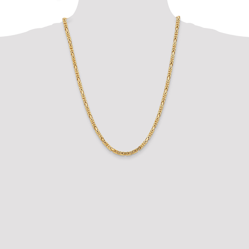 10K Yellow Gold 4.0mm Byzantine Chain - view 4