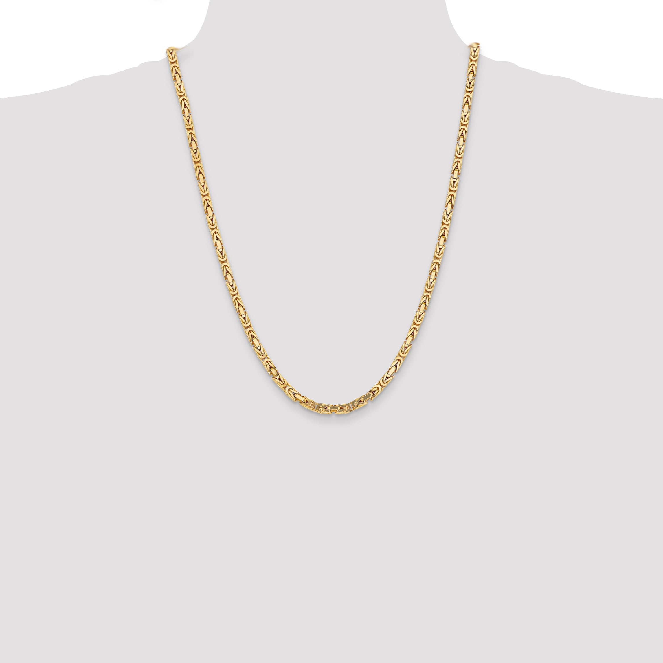 10K Yellow Gold 4.0mm Byzantine Chain - view 4