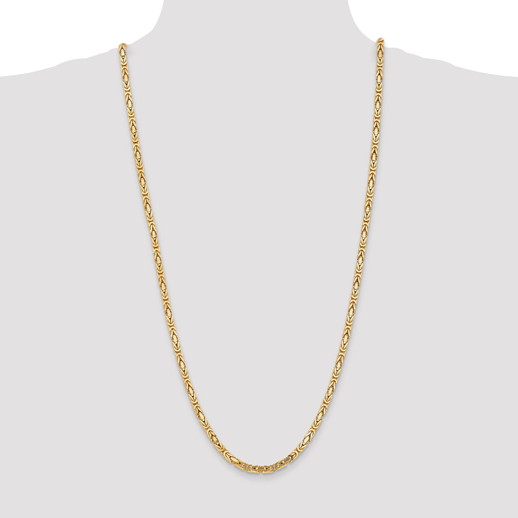 10K Yellow Gold 4.0mm Byzantine Chain - view 4