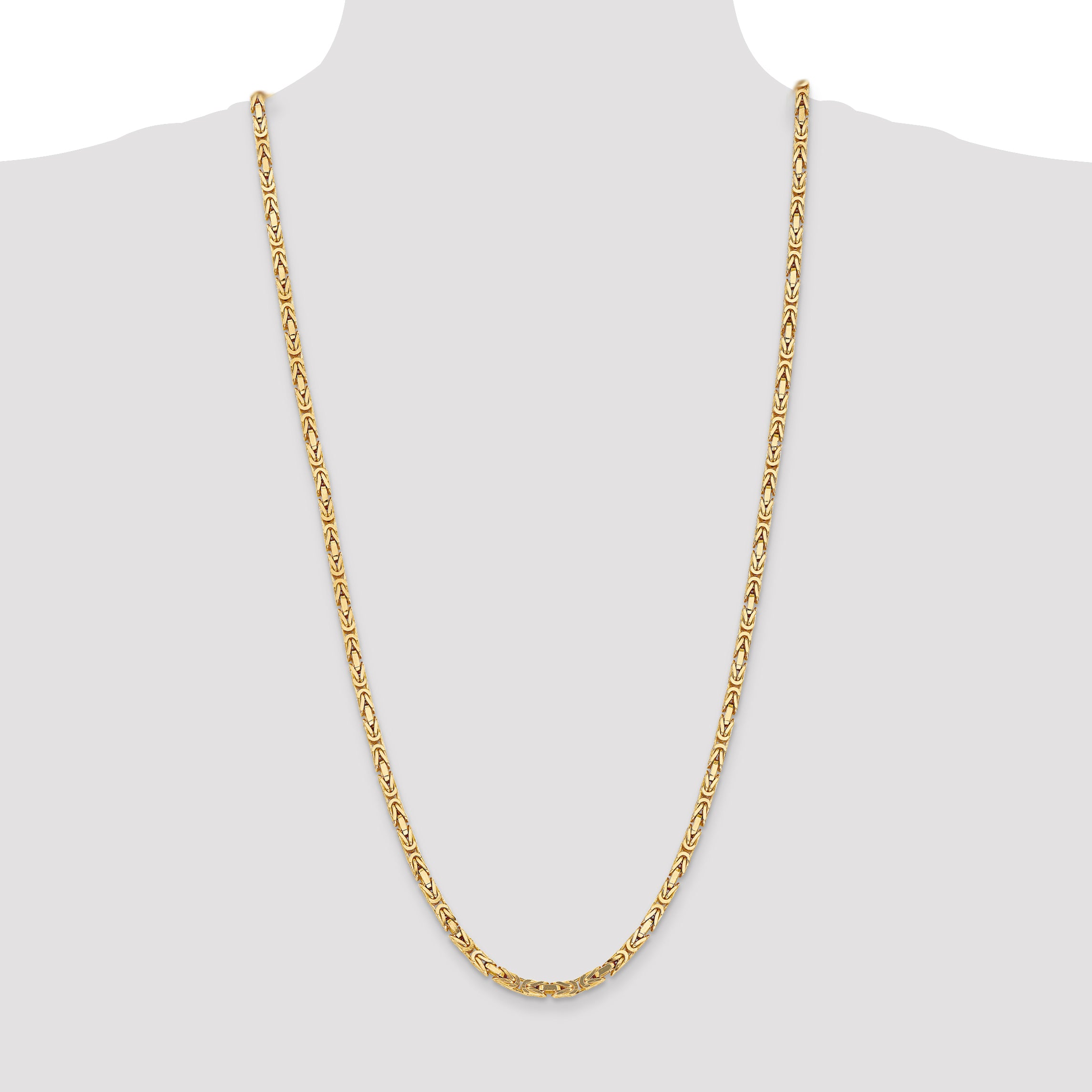 10K Yellow Gold 4.0mm Byzantine Chain - view 4