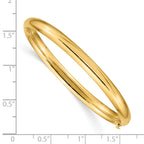 10k 3/16 Polished 5mm Hinged Baby Bangle Bracelet