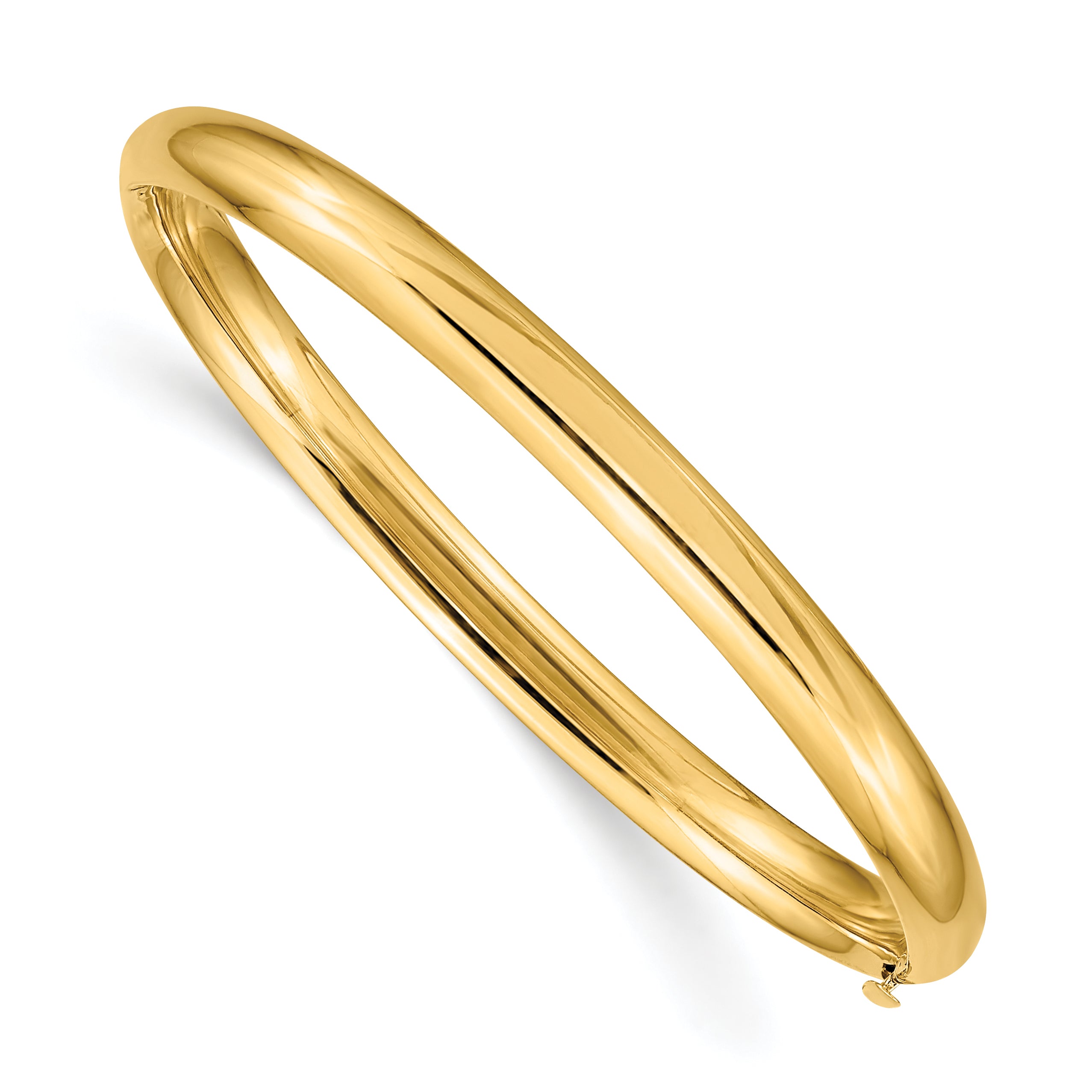 10k 3/16 Polished Hinged Baby Bangle Main image